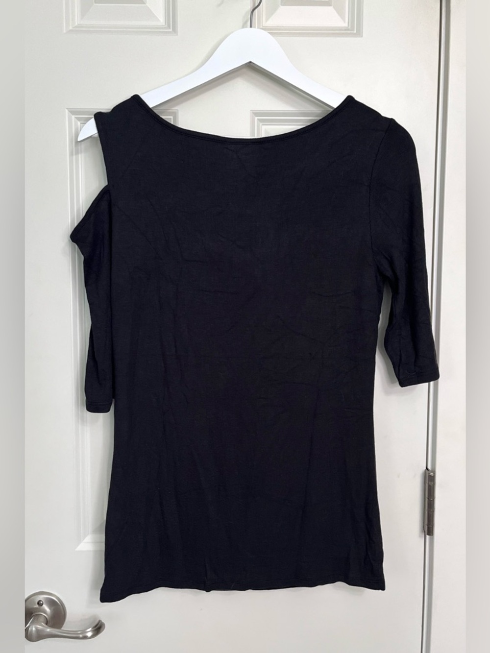 Goldray Asymmetrical Cold Shoulder Ribbed Top NWOT - Picture 3 of 6